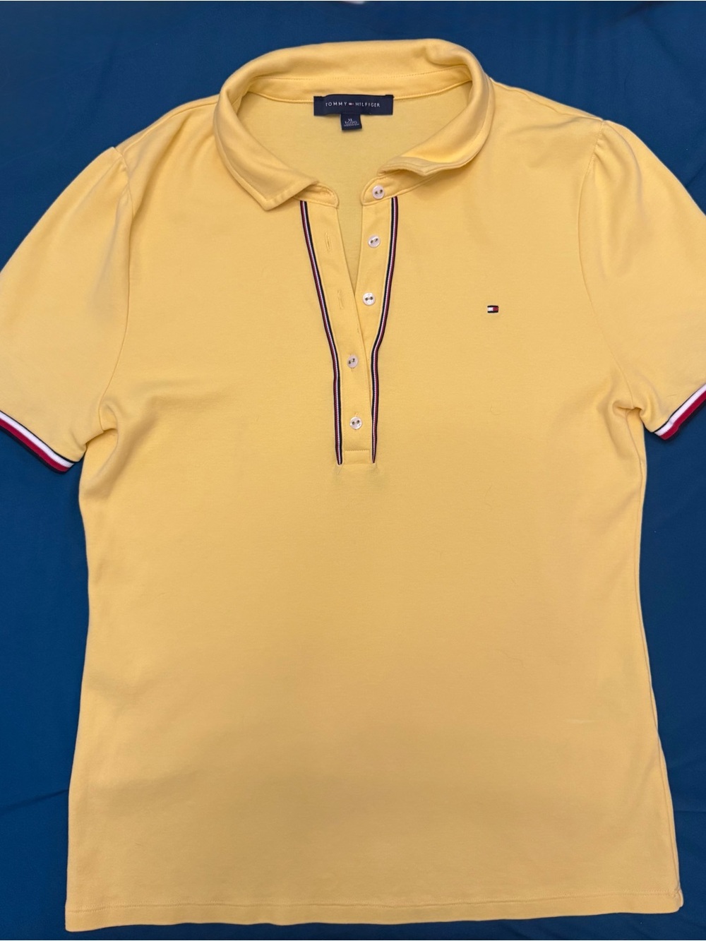 Tommy Hilfiger Pale Yellow Polo with Contrast Trim